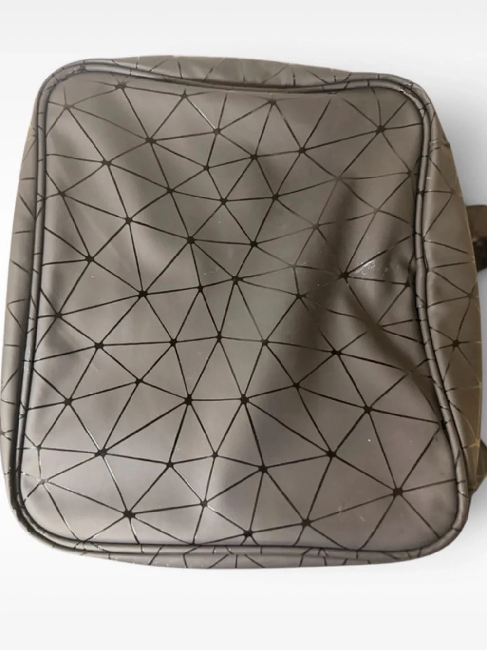 Black Geometric Two-Tier Makeup Travel  Bag